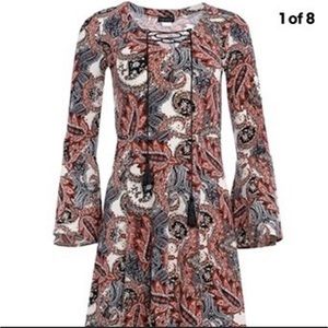 VENUS Paisley Print Dress - Red, Black, White